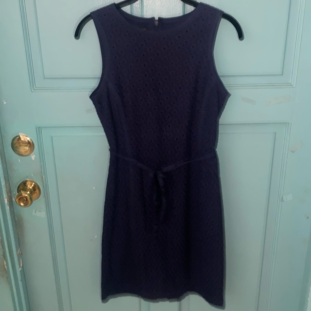 Talbots sleeveless dress. Size is 4 Petite. Color is Navy